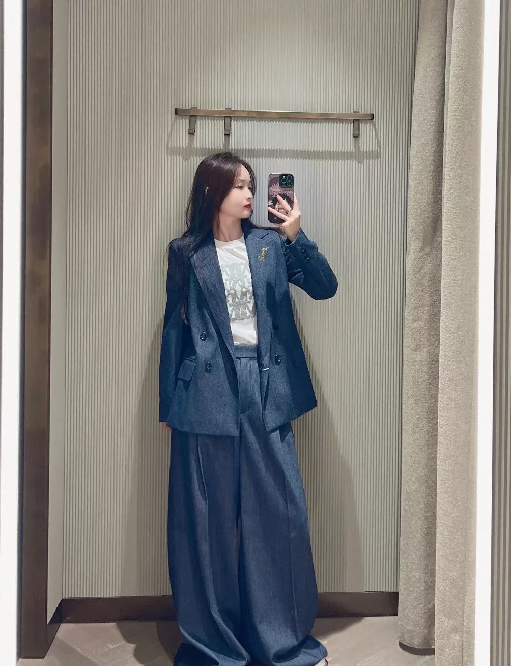 생로랑 신상 더블 브레스티드 수트 세트 상세 이미지 11