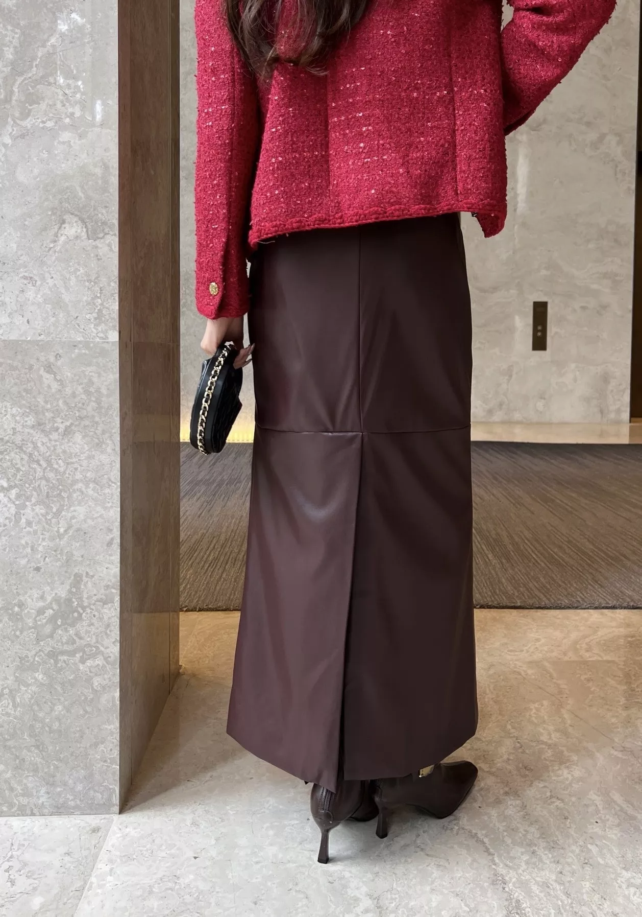 브루넬로쿠치넬리 친환경 단백질 가죽 스트레이트 롱 스커트 상세 이미지 9