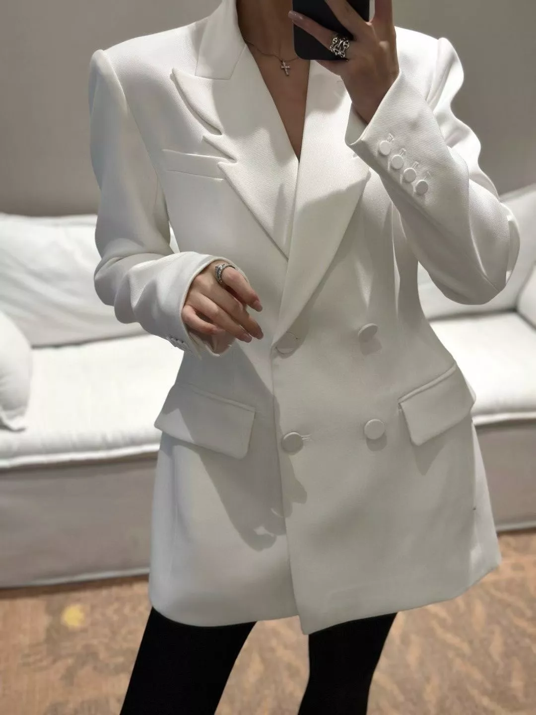 생로랑 윙칼라 더블브레스트 테일러드 재킷 상세 이미지 15