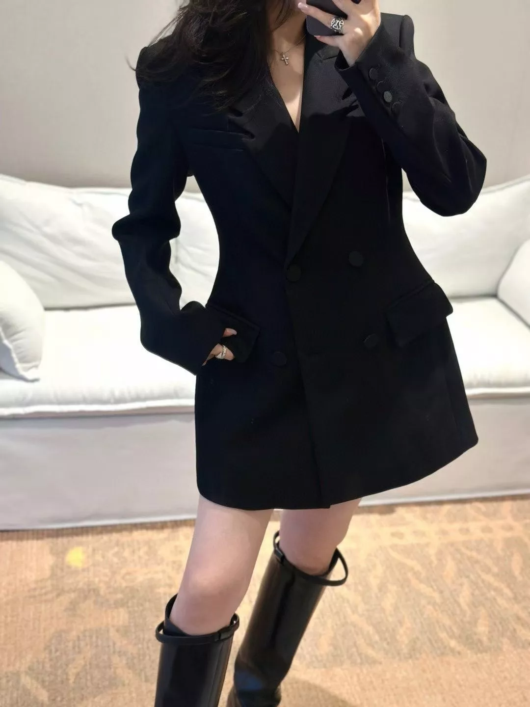 생로랑 윙칼라 더블브레스트 테일러드 재킷 상세 이미지 29