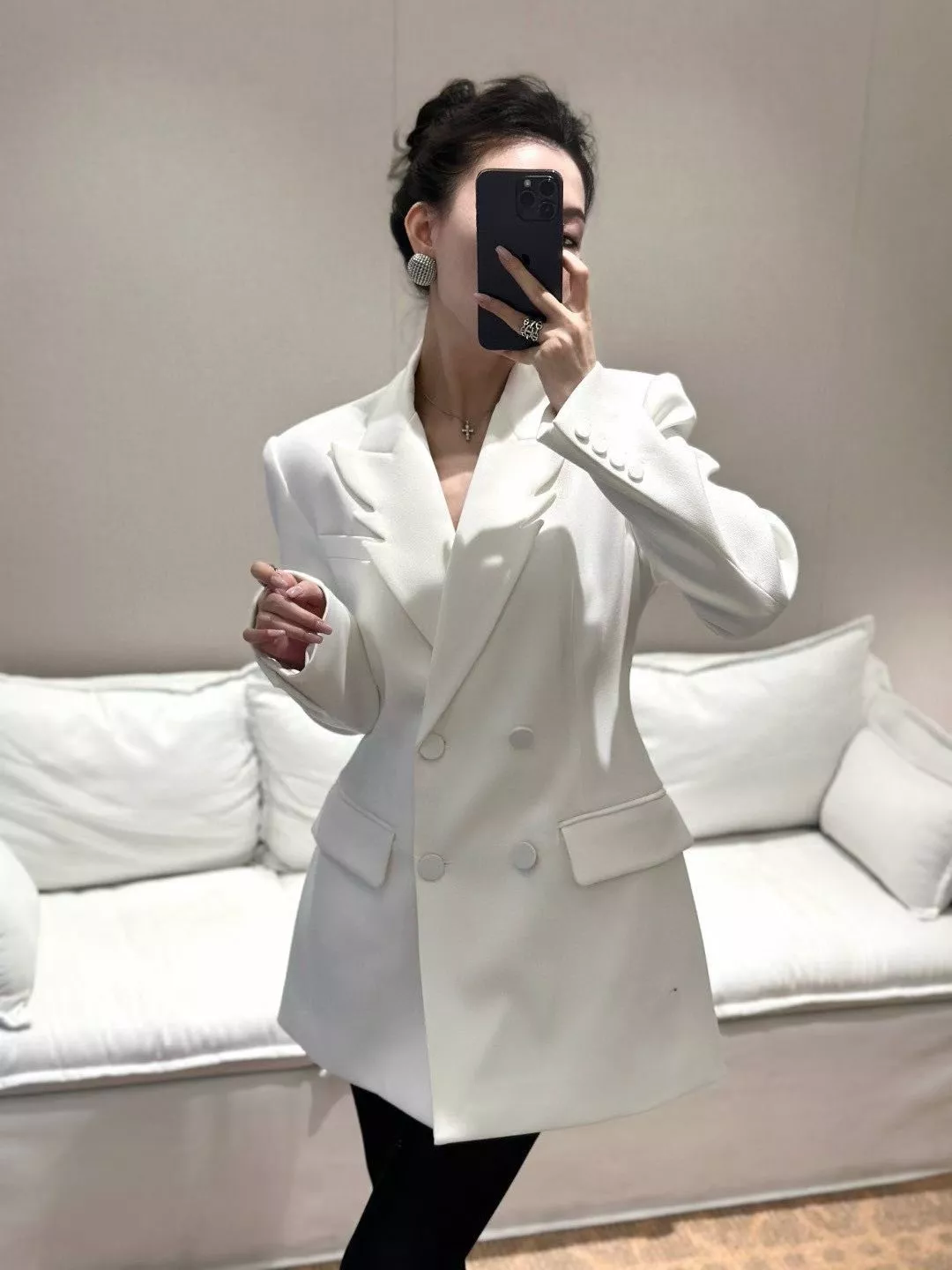 생로랑 윙칼라 더블브레스트 테일러드 재킷 상세 이미지 13