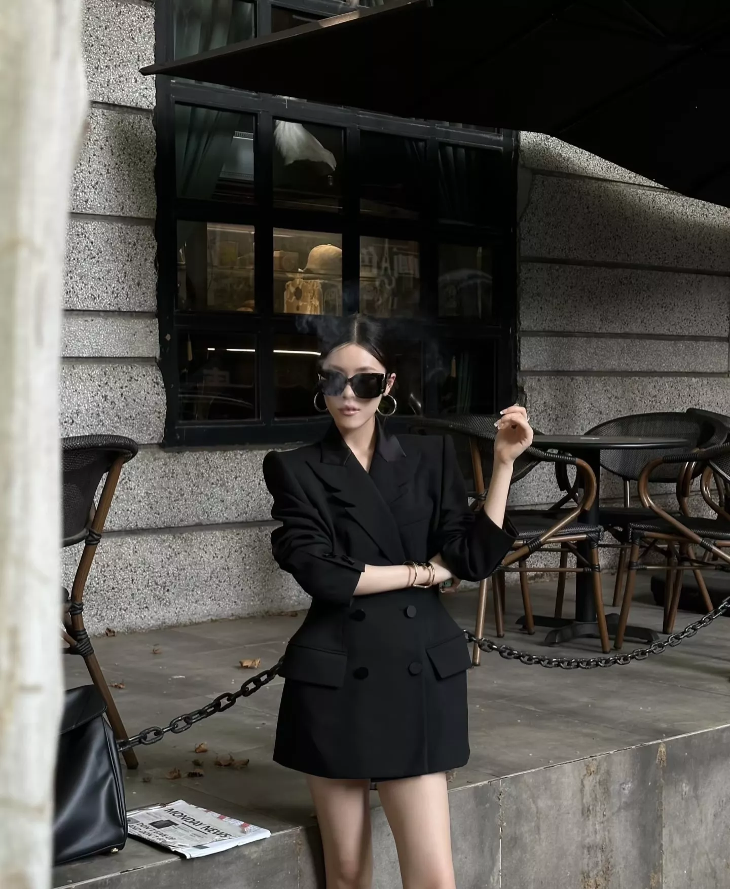 생로랑 윙칼라 더블브레스트 테일러드 재킷 상세 이미지 38