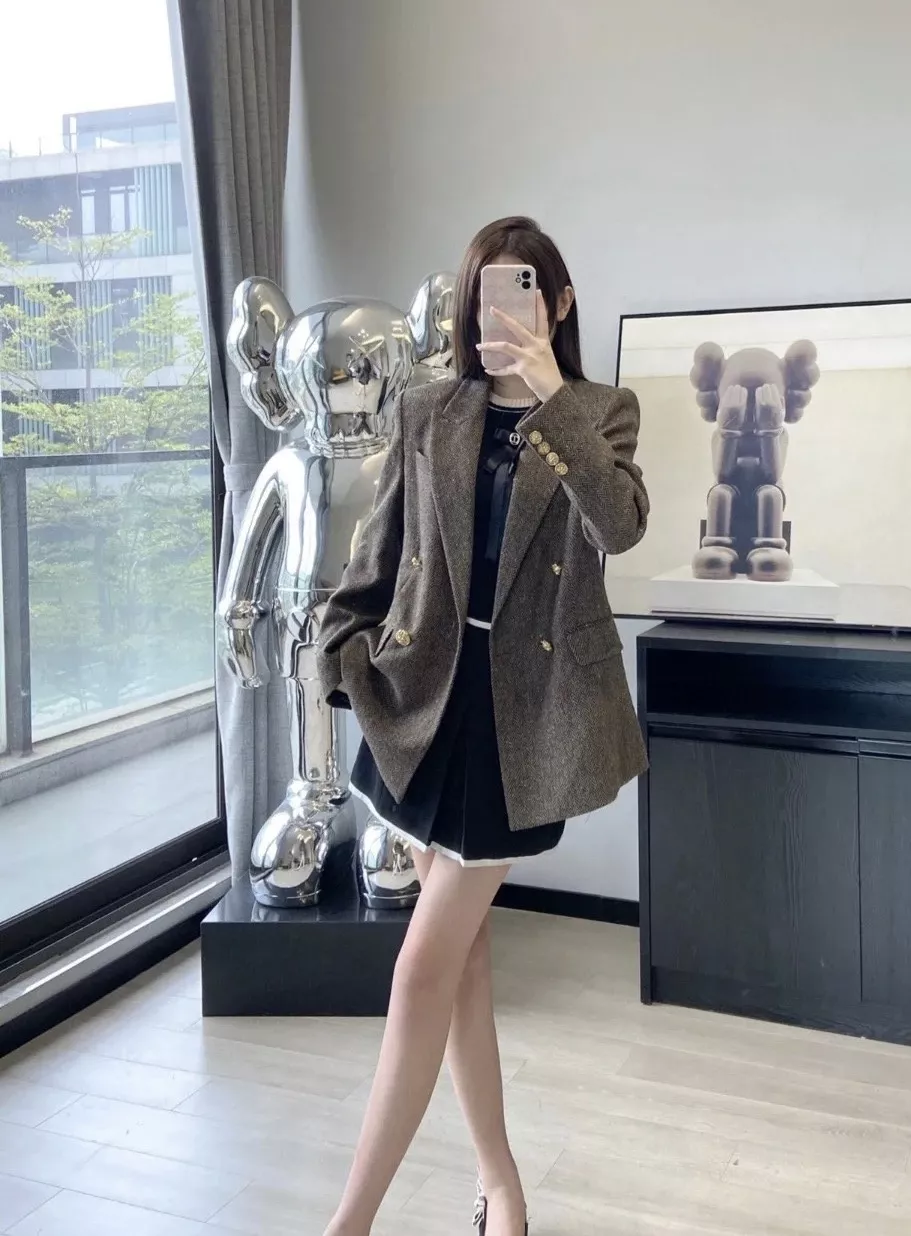로로피아나 헤링본 울 더블브레스트 블레이저 상세 이미지 12
