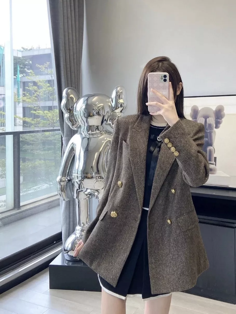 로로피아나 헤링본 울 더블브레스트 블레이저 상세 이미지 11