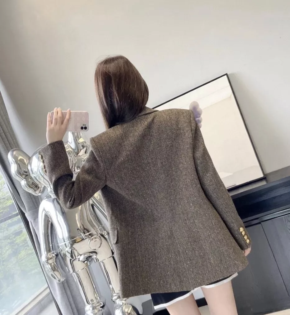 로로피아나 헤링본 울 더블브레스트 블레이저 상세 이미지 14