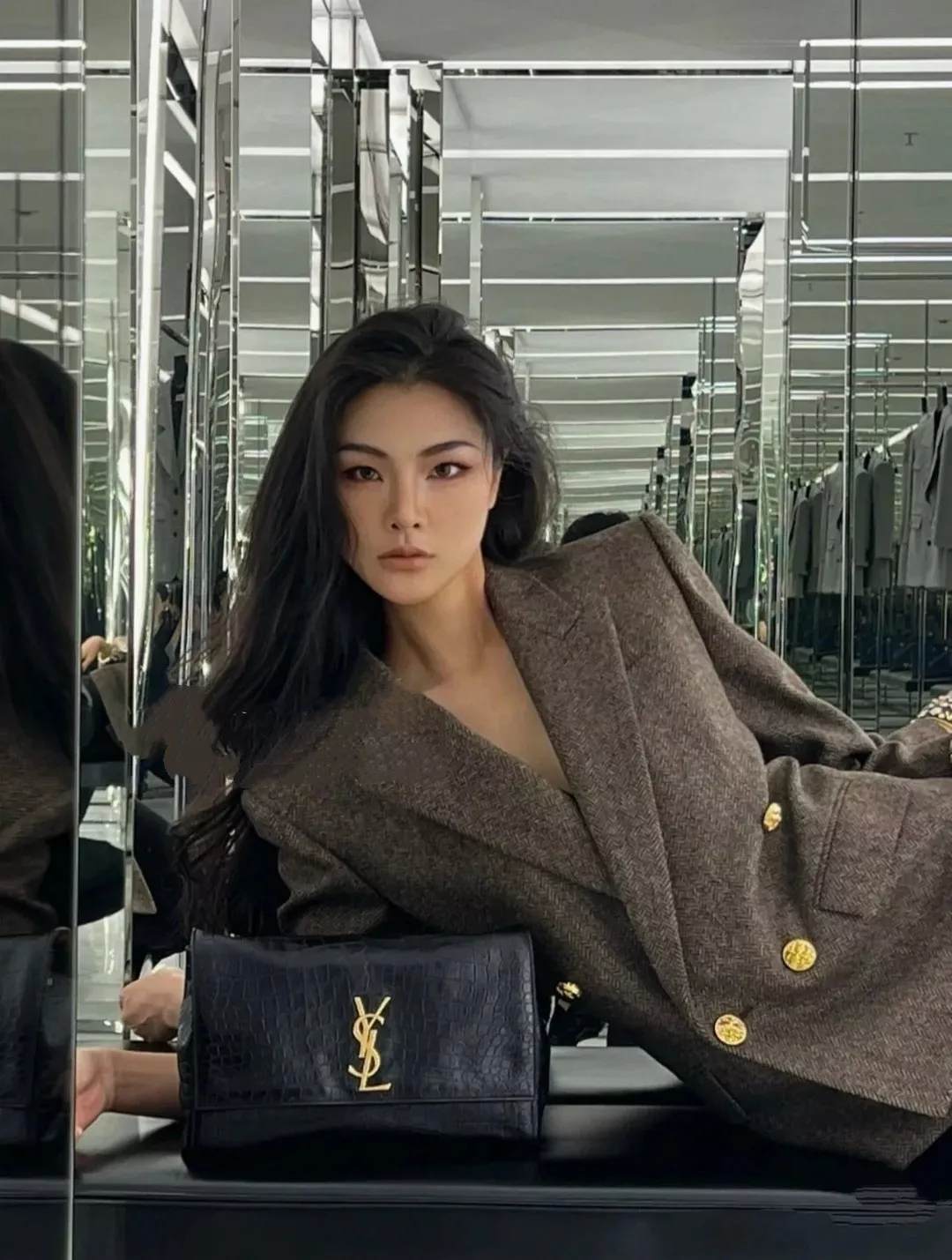로로피아나 헤링본 울 더블브레스트 블레이저 상세 이미지 17