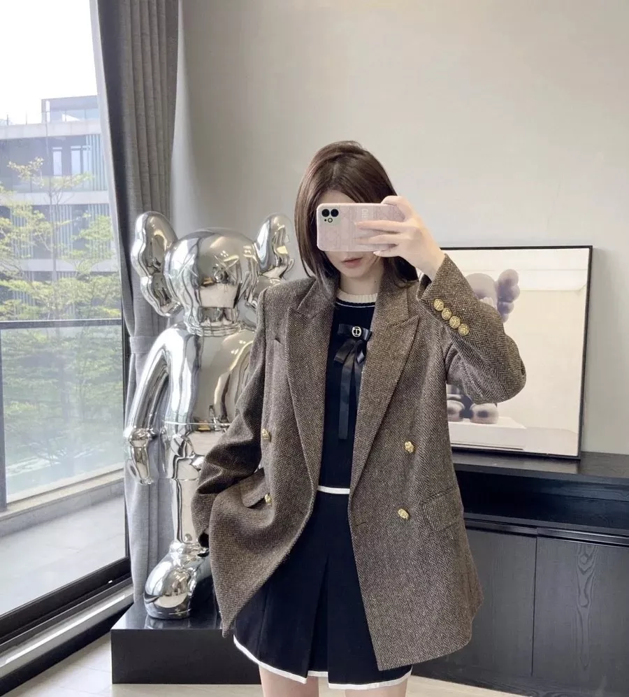 로로피아나 헤링본 울 더블브레스트 블레이저 상세 이미지 10