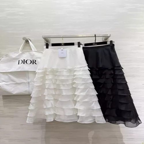 디올 실크 오간자 케이크 캉캉 프릴 롱 스커트