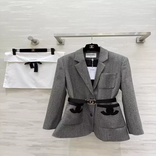 샤넬 26 봄 시즌 허리라인 벨트 싱글 버튼 재킷
