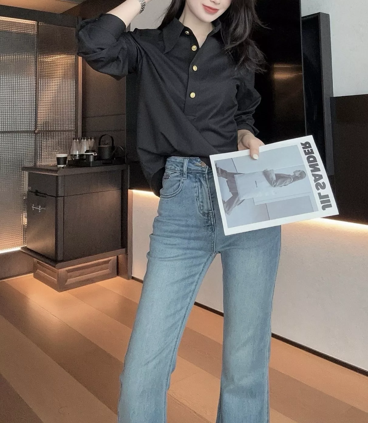 셀린느 금장 버튼 포인트 카라 셔츠 상세 이미지 23
