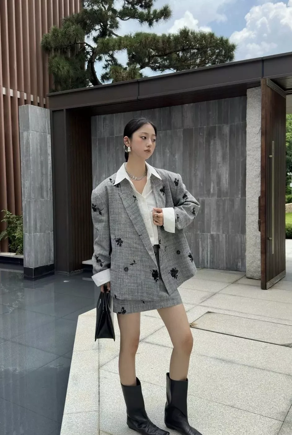 브루넬로쿠치넬리 비즈 장식 린넨 코튼 더블 브레스트 재킷 상세 이미지 12