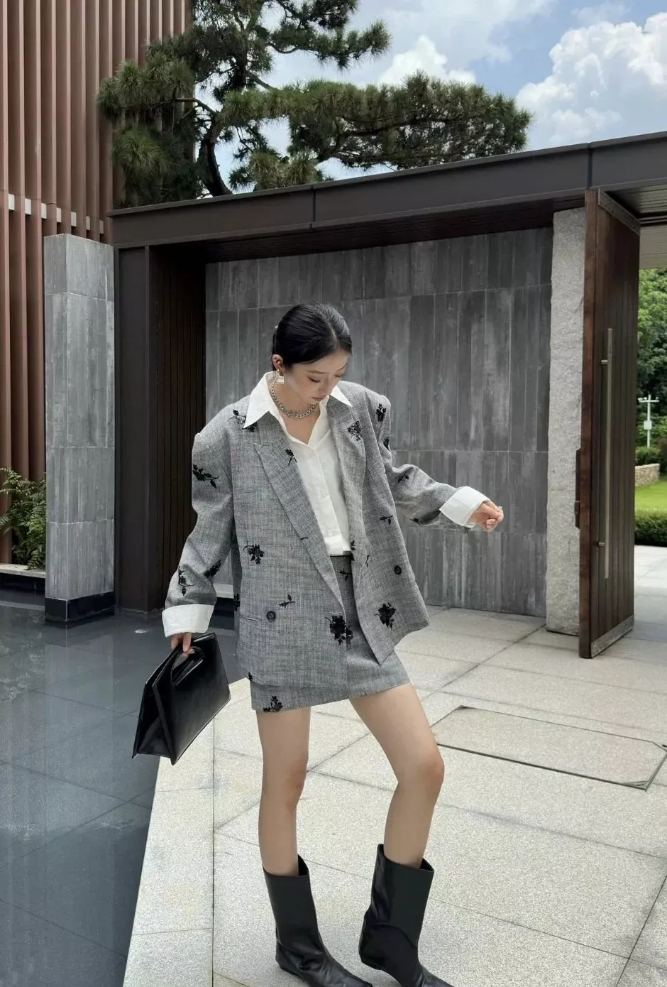 브루넬로쿠치넬리 비즈 장식 린넨 코튼 더블 브레스트 재킷 상세 이미지 14