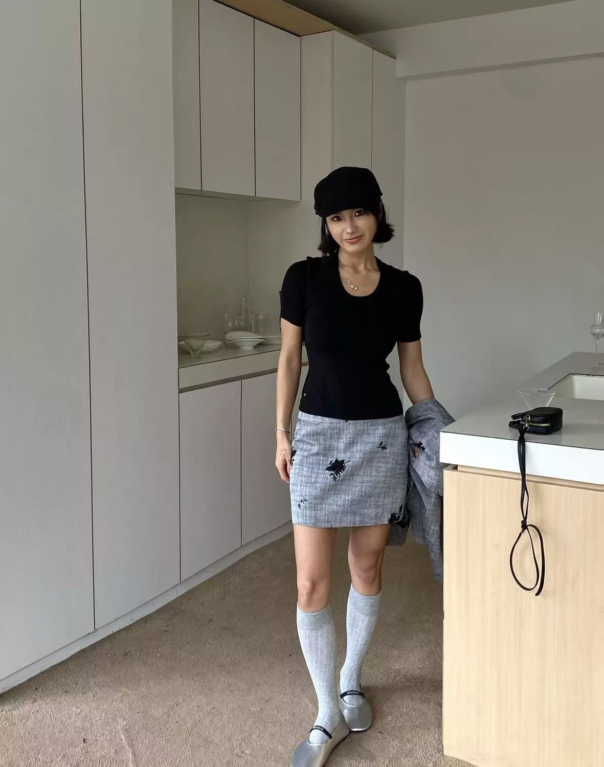 브루넬로쿠치넬리 비즈 장식 린넨 코튼 미니 스커트 상세 이미지 4