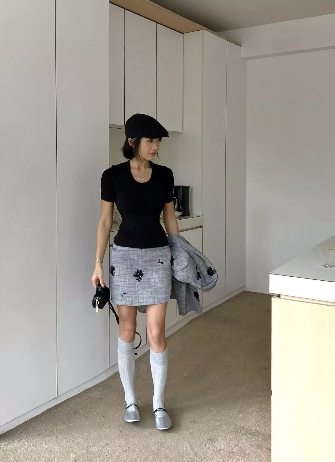 브루넬로쿠치넬리 비즈 장식 린넨 코튼 미니 스커트 상세 이미지 5