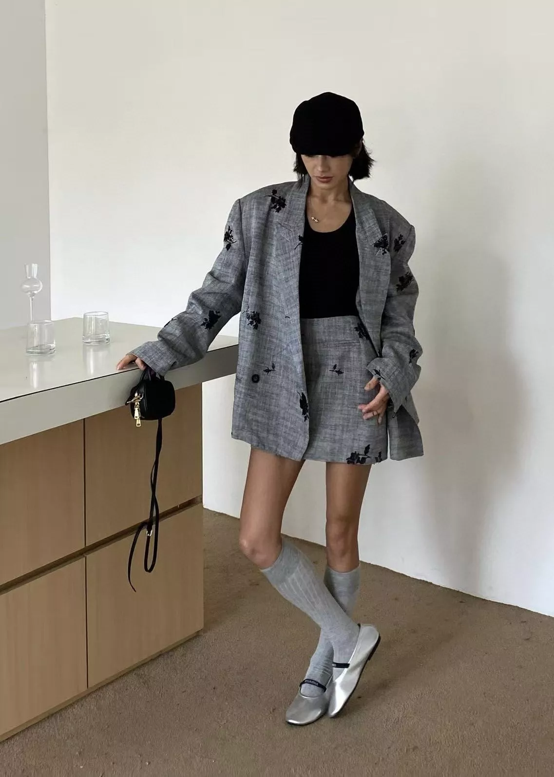 브루넬로쿠치넬리 비즈 장식 린넨 코튼 미니 스커트 상세 이미지 6
