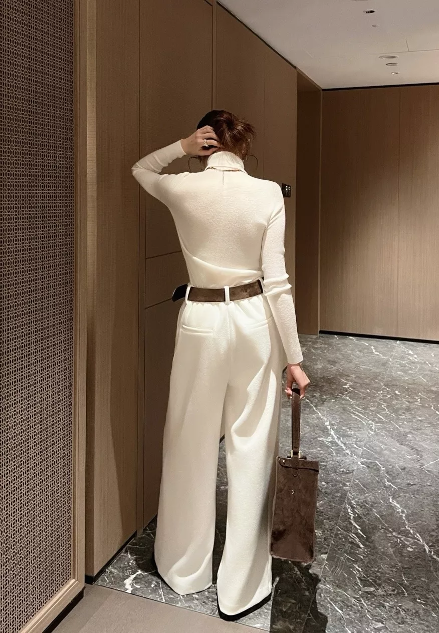 브루넬로쿠치넬리 하이웨스트 스트레이트 와이드 팬츠 상세 이미지 15