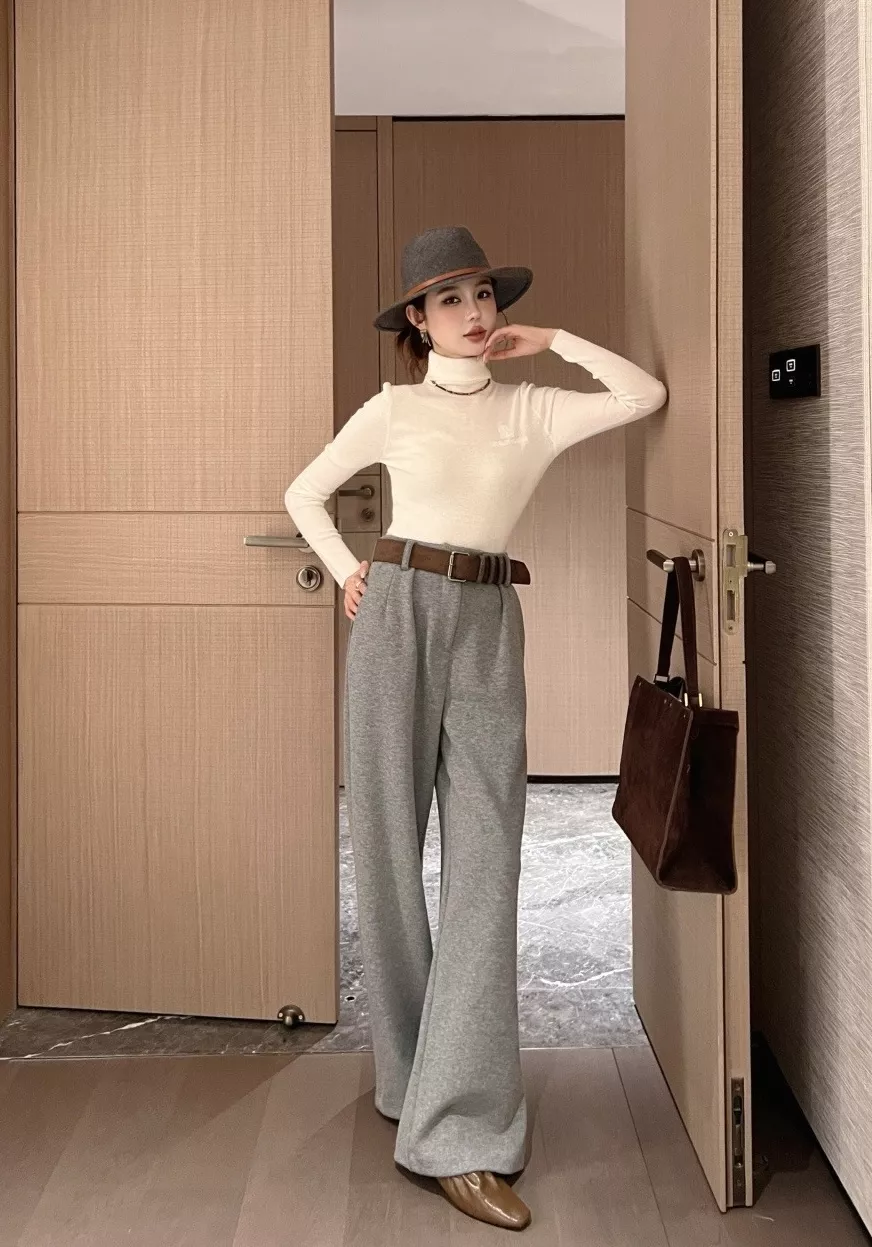 브루넬로쿠치넬리 하이웨스트 스트레이트 와이드 팬츠 상세 이미지 28