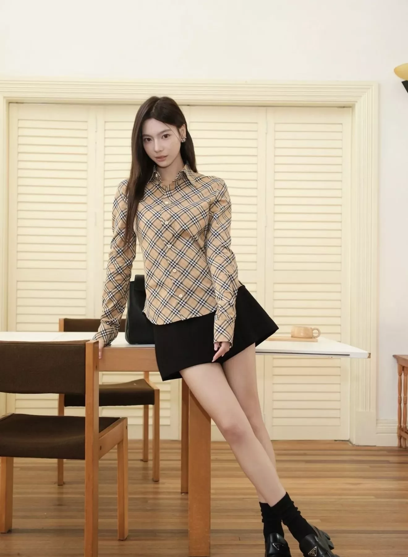 버버리 아이코닉 체크 코튼 버튼다운 셔츠 상세 이미지 11