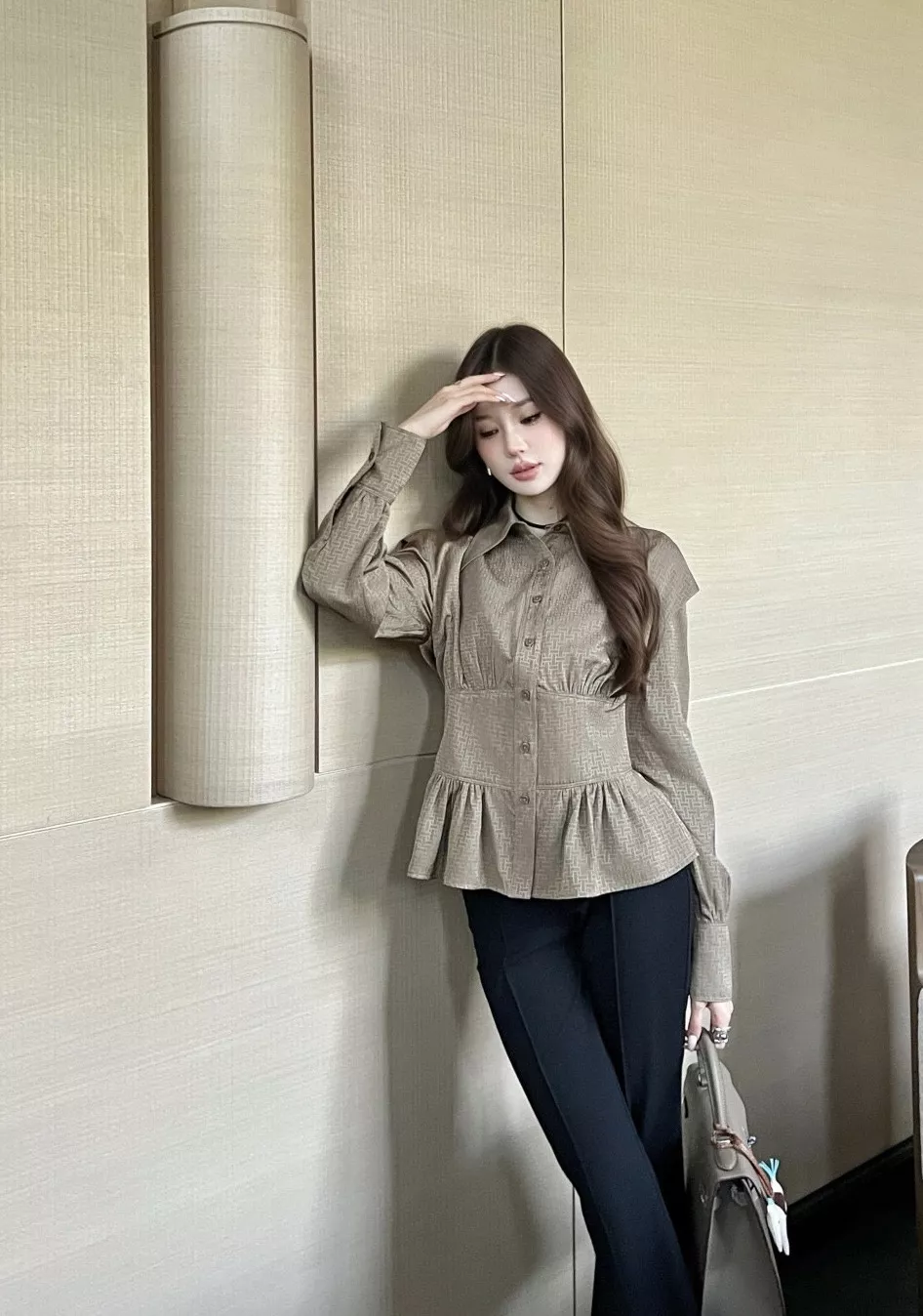 에르메스 실크코튼 자카드 허리라인 셔츠 상세 이미지 30