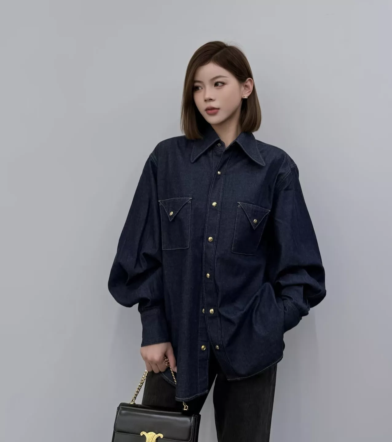 셀린느 데님 버튼 포켓 셔츠 상세 이미지 18
