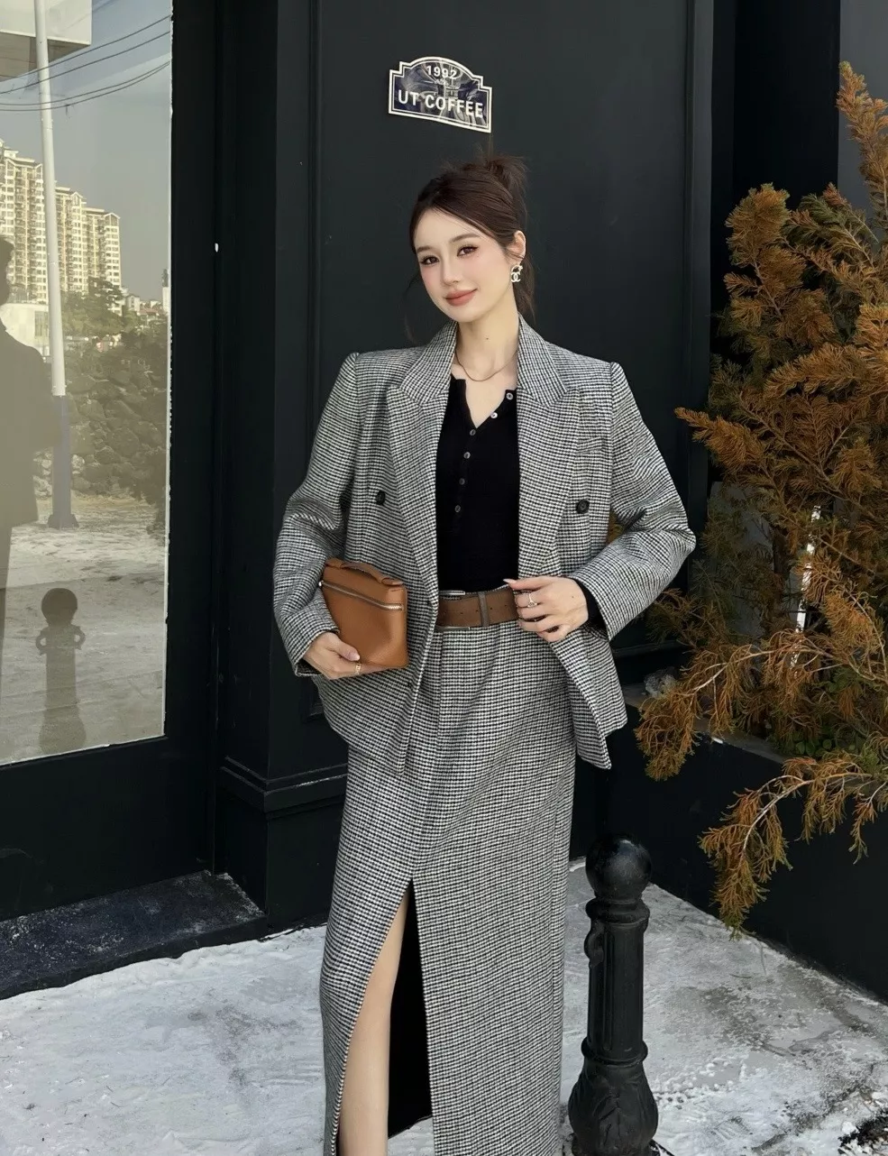 브루넬로쿠치넬리 울 하운드투스 더블브레스트 재킷 및 롱 스커트 세트 상세 이미지 16