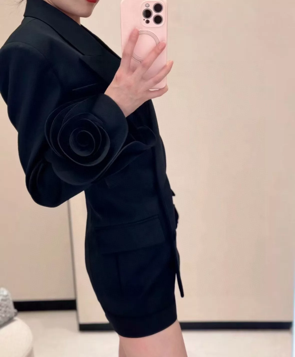 발렌티노 3D 로즈 슬리브 울 블레이저 재킷 상세 이미지 21