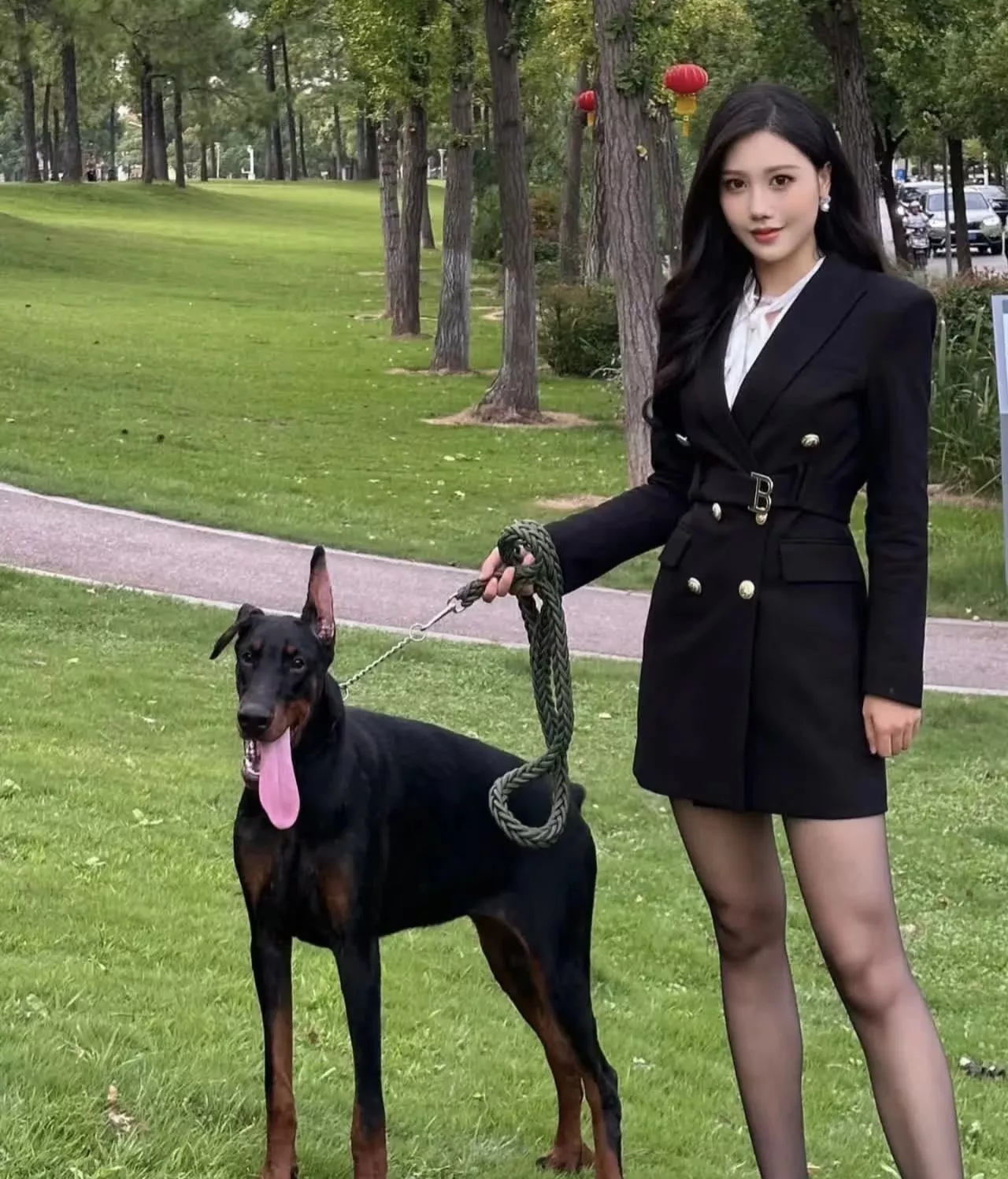 발망 더블 브레스티드 테일러드 수트 원피스 상세 이미지 30