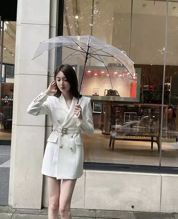 발망 더블 브레스티드 테일러드 수트 원피스 상세 이미지 16