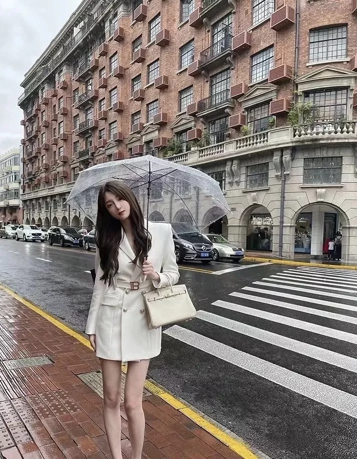 발망 더블 브레스티드 테일러드 수트 원피스 상세 이미지 14