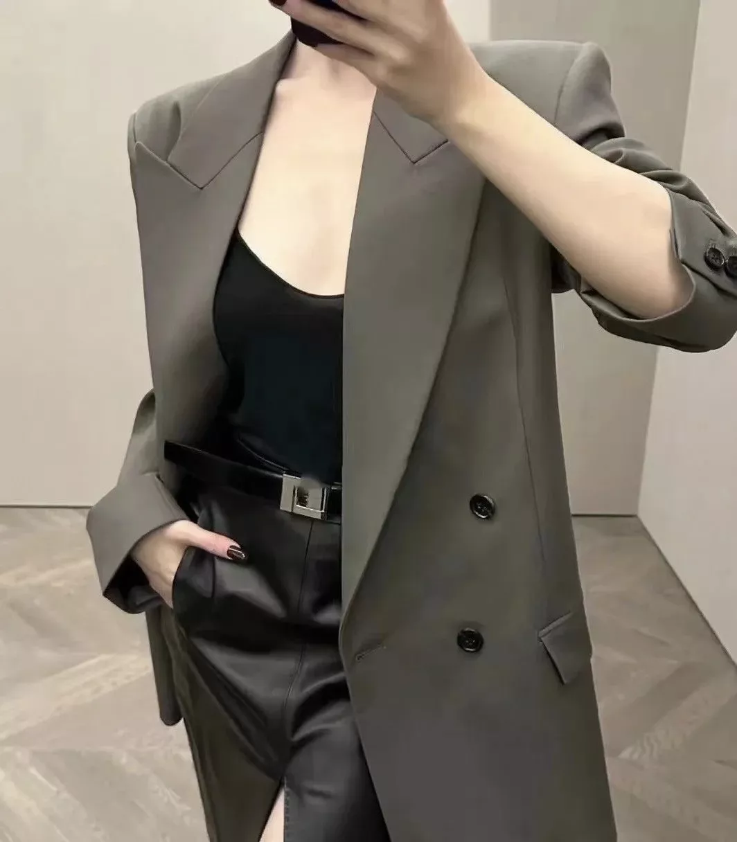 생로랑 와이드 숄더 오버핏 더블 브레스티드 블레이저 상세 이미지 30