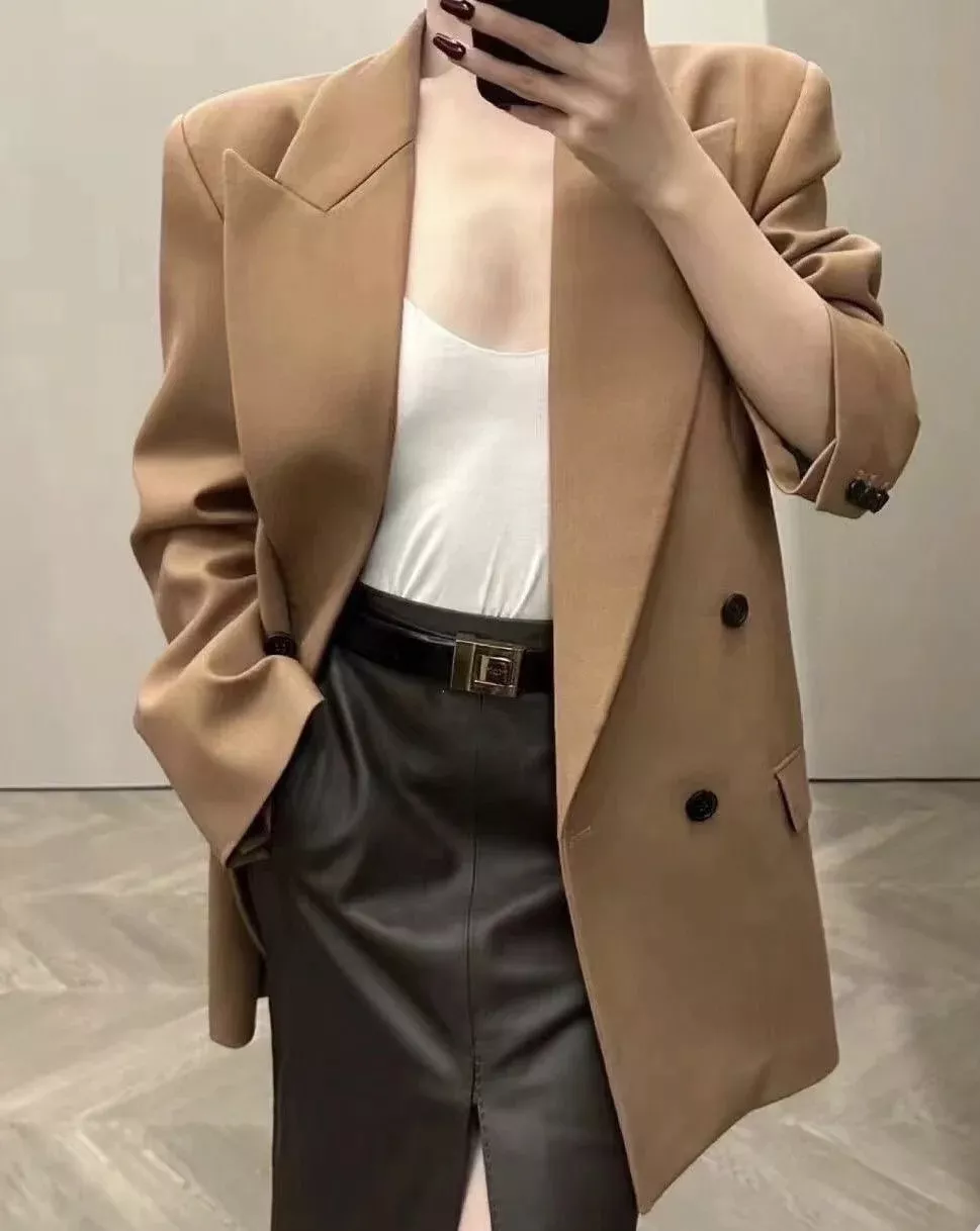 생로랑 와이드 숄더 오버핏 더블 브레스티드 블레이저 상세 이미지 12