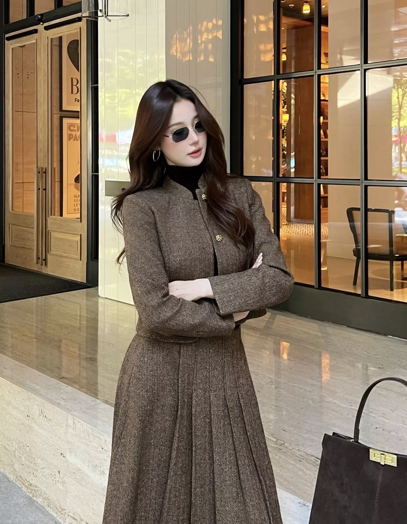 로로피아나 헤링본 자켓 스커트 세트 상세 이미지 11