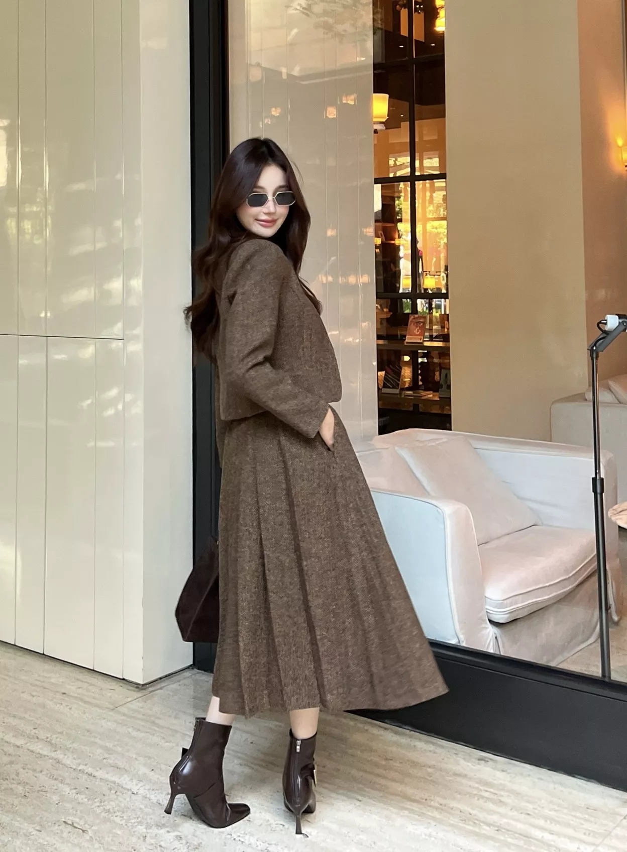 로로피아나 헤링본 자켓 스커트 세트 상세 이미지 13
