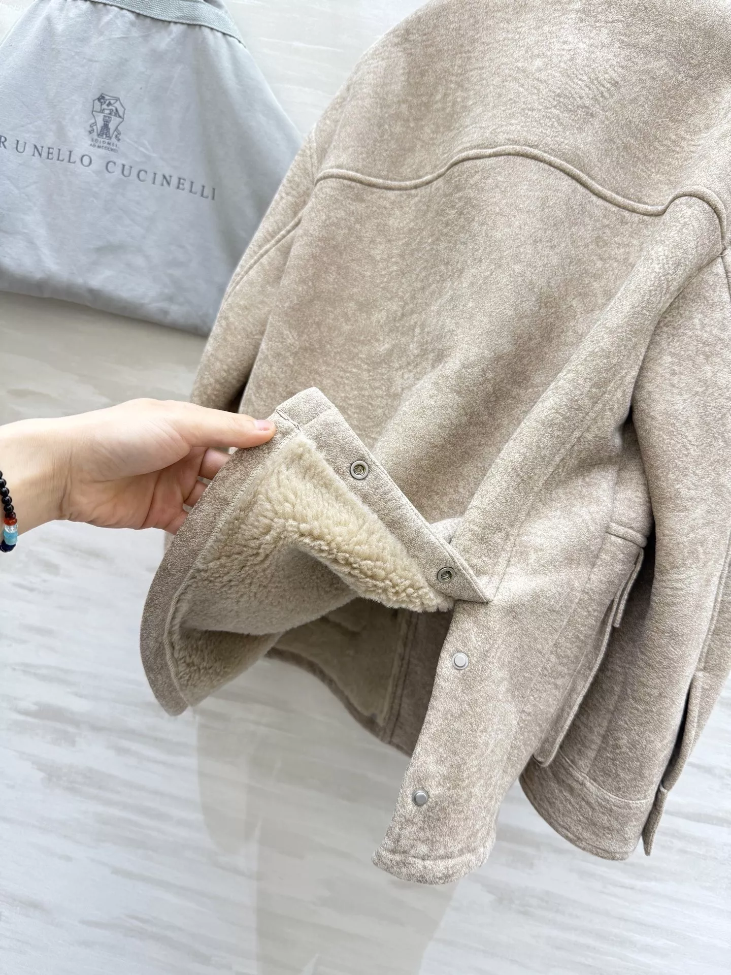 브루넬로쿠치넬리 에코 무스탕 퍼카라 재킷 상세 이미지 22
