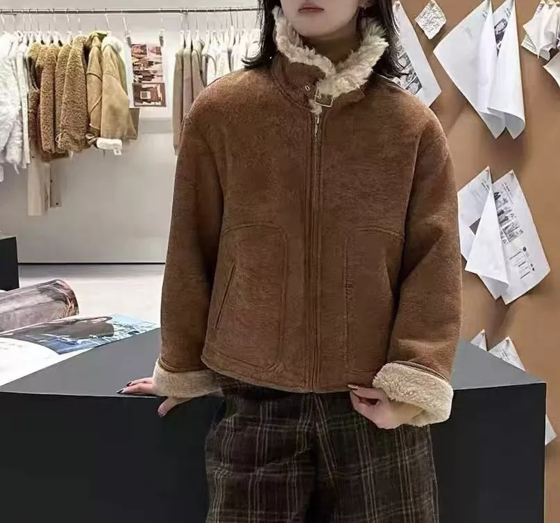 브루넬로쿠치넬리 양모 카라 스웨이드 무스탕 재킷 상세 이미지 32