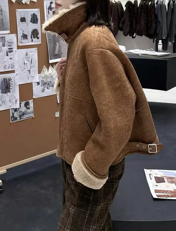 브루넬로쿠치넬리 양모 카라 스웨이드 무스탕 재킷 상세 이미지 33