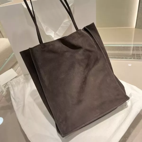 더로우 페이퍼백 스타일 라지 스웨이드 쇼퍼
