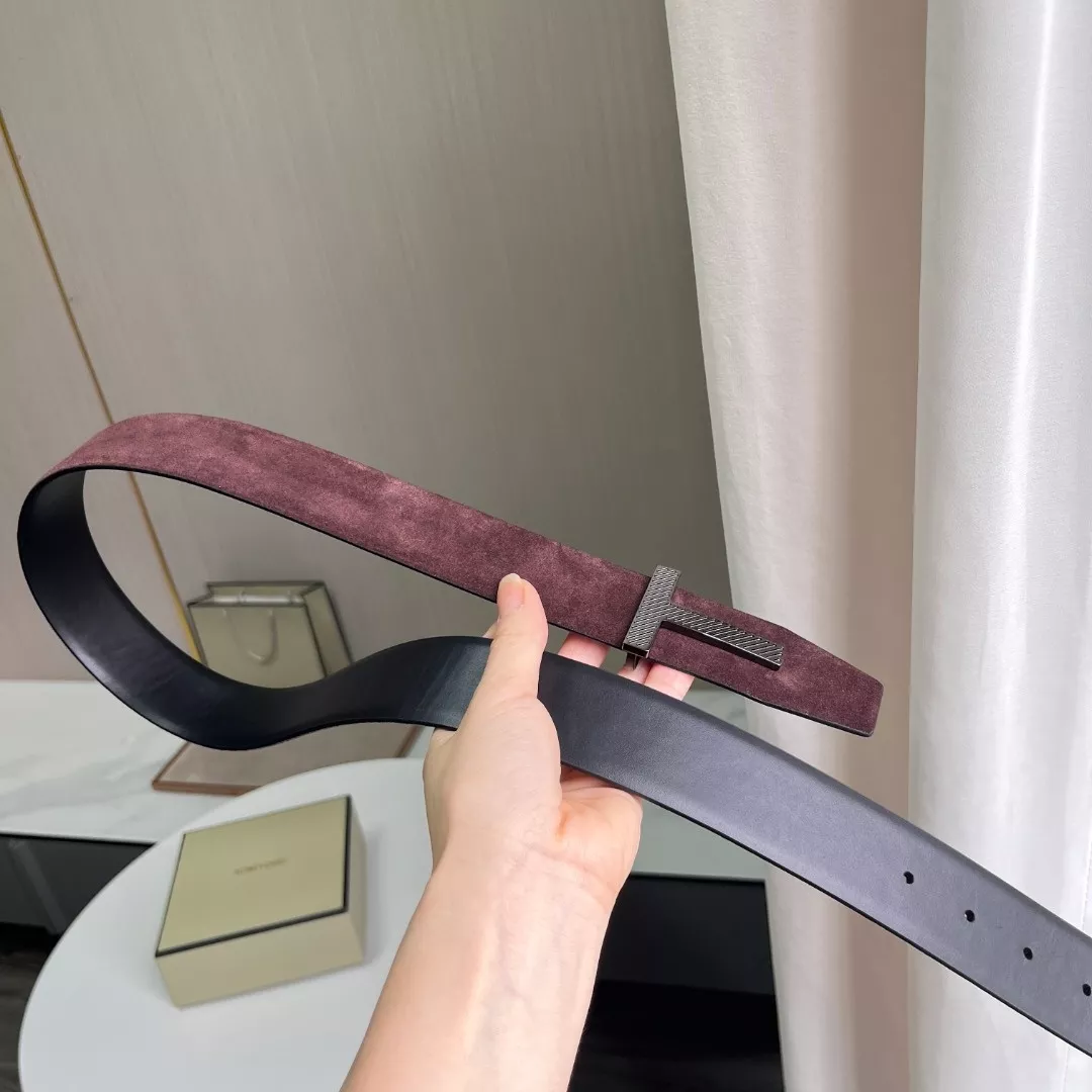 톰포드 T 로고 스웨이드 리버시블 벨트 상세 이미지 9