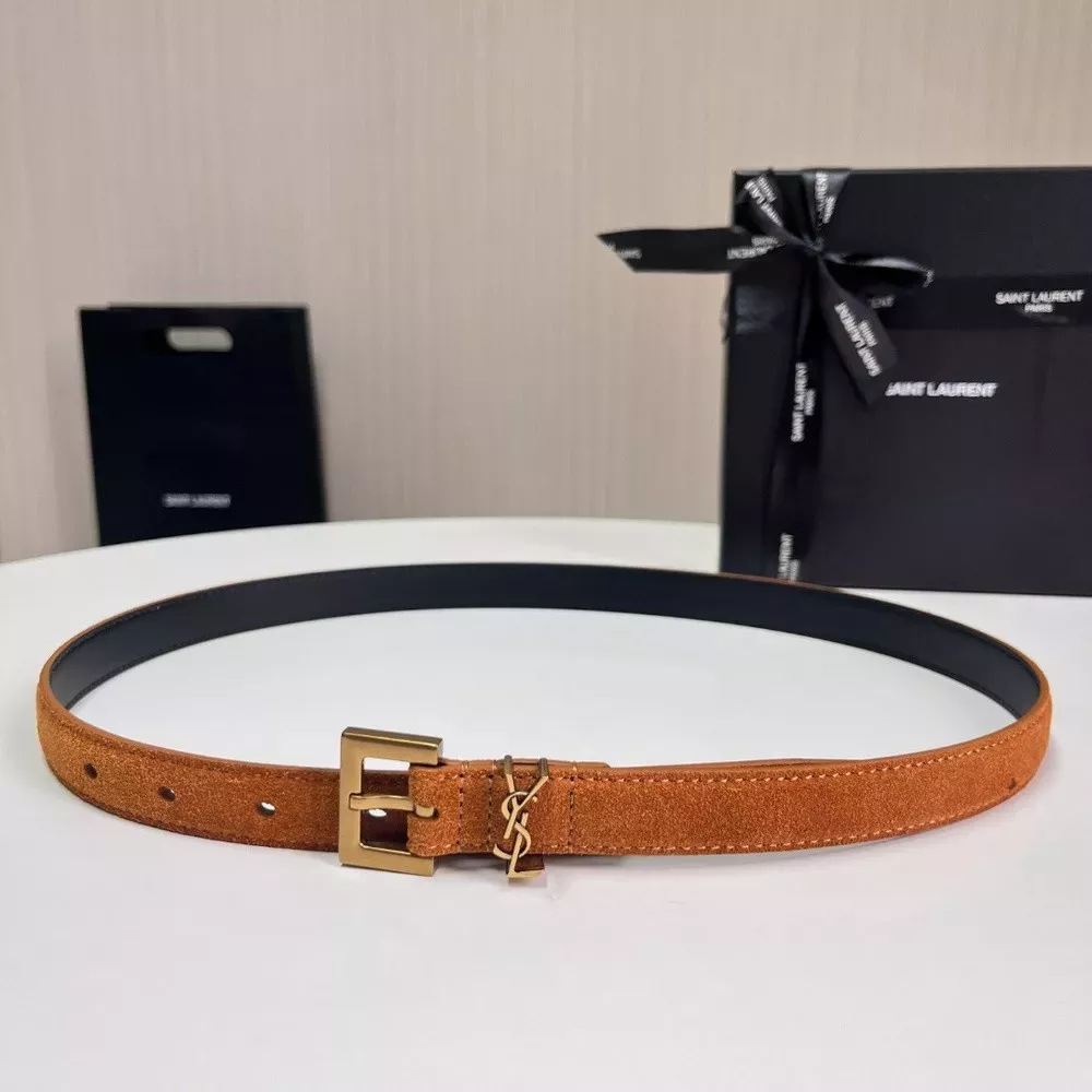 입생로랑 YSL 로고 스웨이드 벨트