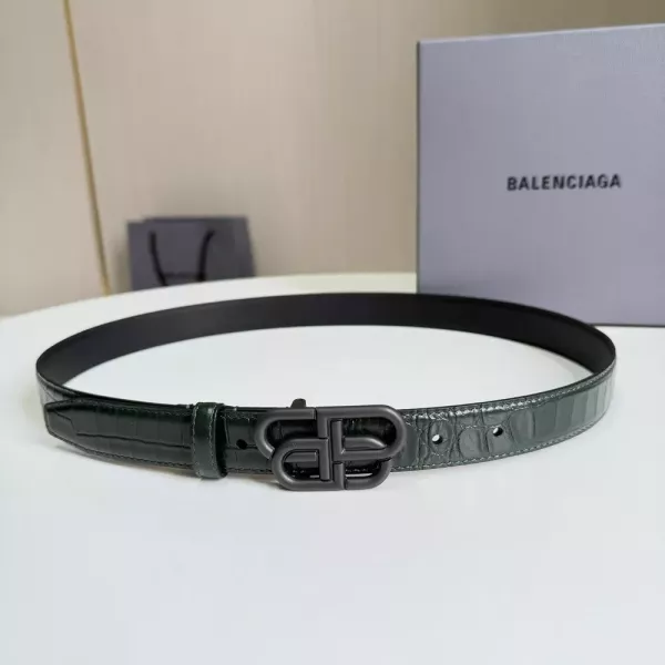 발렌시아가 BB 로고 엠보싱 카프스킨 벨트