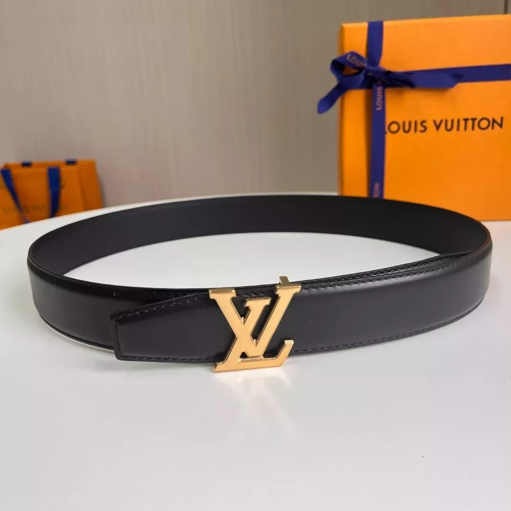 루이비통 LV 이니셜 골드 버클 가죽 벨트
