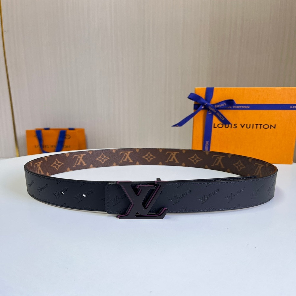 루이비통 LV 양면 로고 가죽 벨트