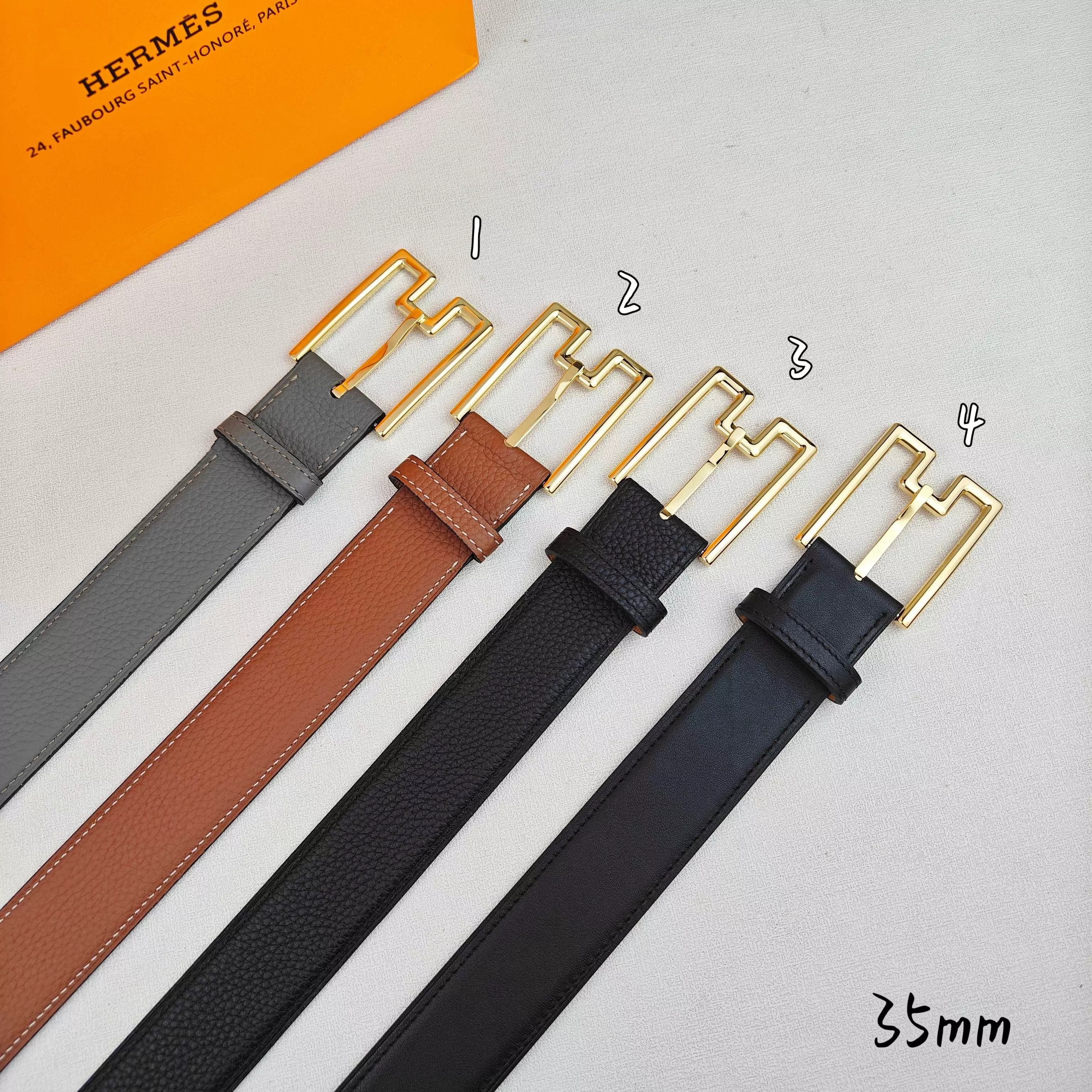 에르메스 H 스타일 35mm 핀버클 벨트 상세 이미지 2