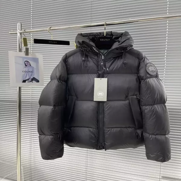 캐나다구스 크로프톤 후드 숏 다운 재킷 블랙 라벨