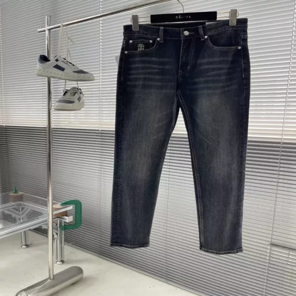 셀린느 BC 자수 포인트 슬림 스트레이트 데님 팬츠