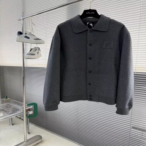 펜디 25FW 플립카라 싱글버튼 울 블렌드 더블페이스 재킷