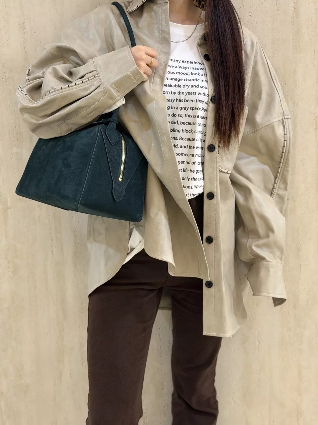 알라이아 르 불도그 더블 지퍼 레더 숄더백 상세 이미지 14