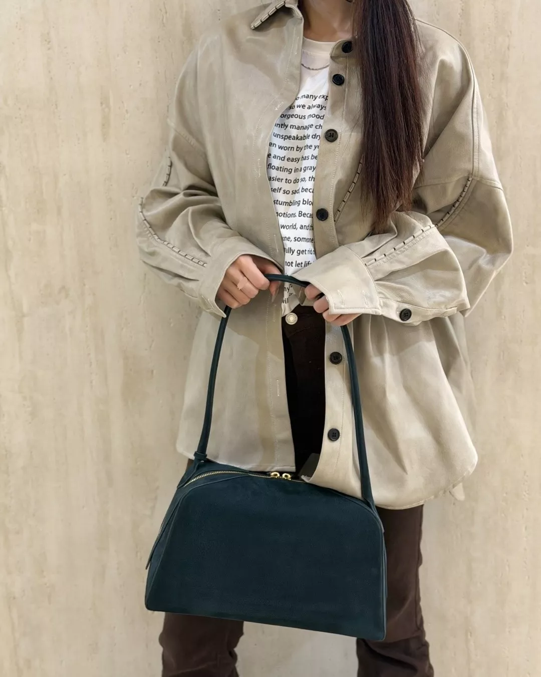 알라이아 르 불도그 더블 지퍼 레더 숄더백 상세 이미지 12