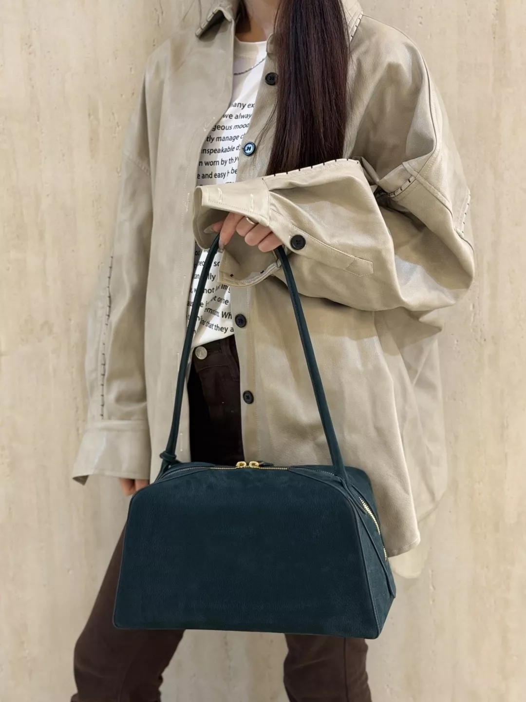 알라이아 르 불도그 더블 지퍼 레더 숄더백 상세 이미지 13