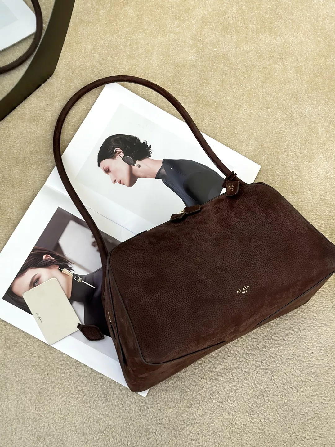 알라이아 르불도그 더블 지퍼 레더 백 상세 이미지 10